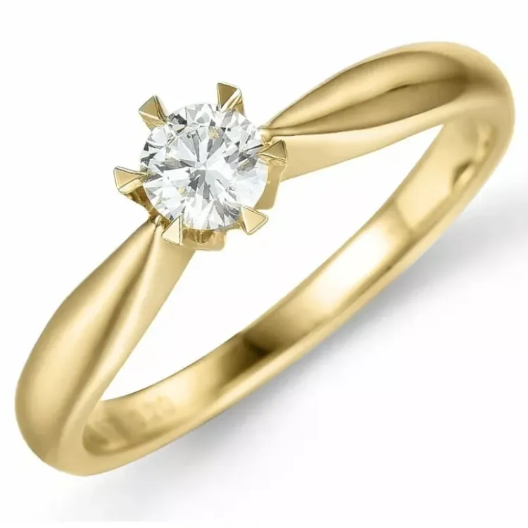 0,30 ct lab grown diamant ring i 14  karat guld 0,30 ct