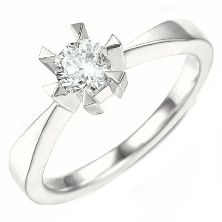 1,00 ct lab grown diamant solitärring i 14  karat vitguld 1,0 ct