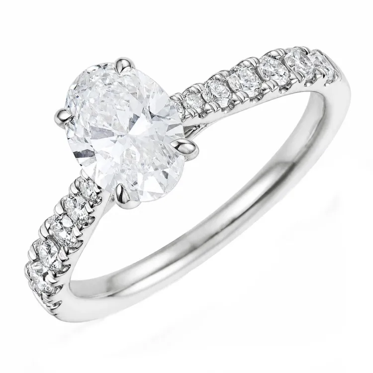 lab grown diamant ring i 14  karat vitguld 1,0 ct 0,34 ct