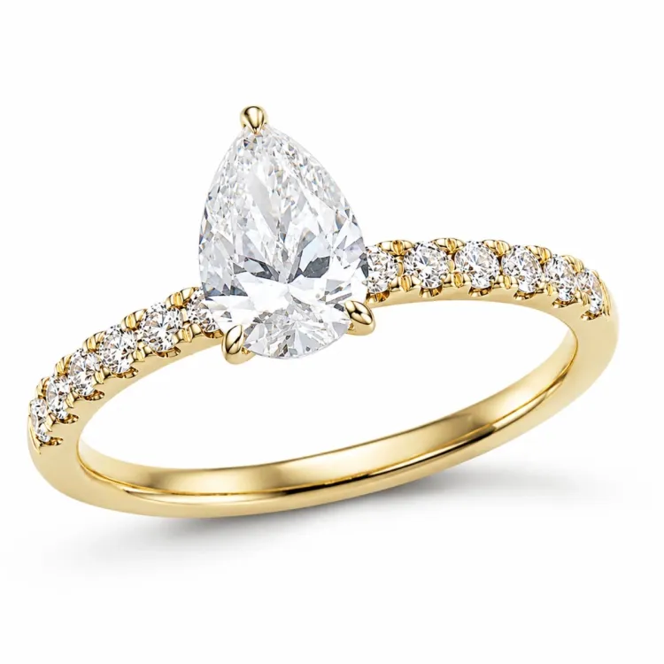 lab grown diamant guld ring i 14  karat guld 1,0 ct 0,26 ct