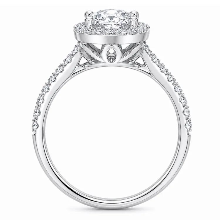 oval lab grown diamant ring i 14  karat vitguld 1,0 ct 0,33 ct