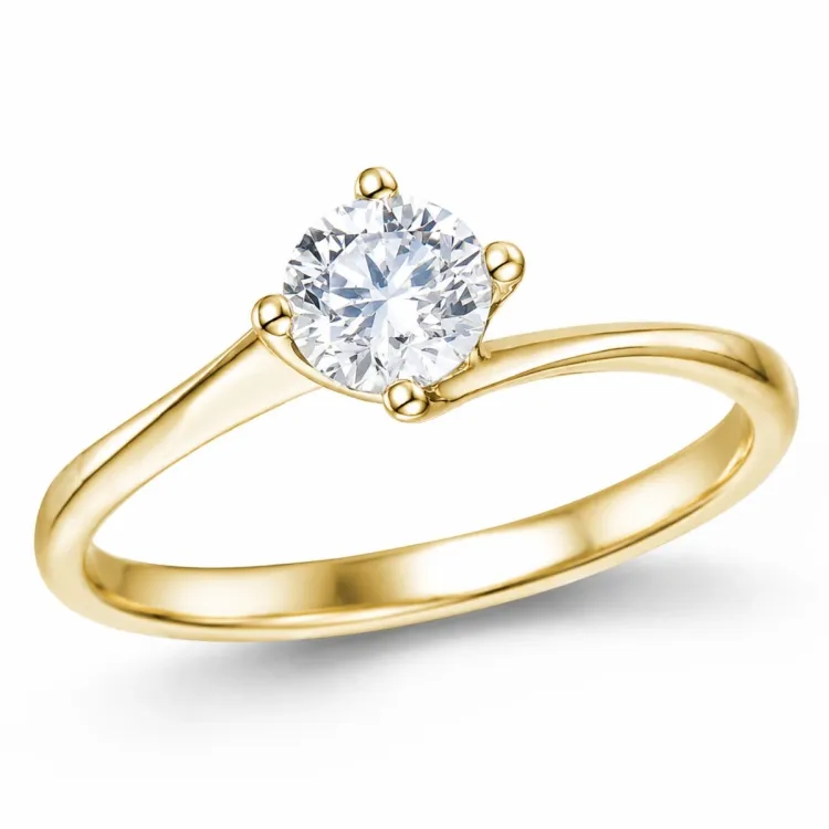 lab grown diamant solitärring i 14  karat guld 0,50 ct