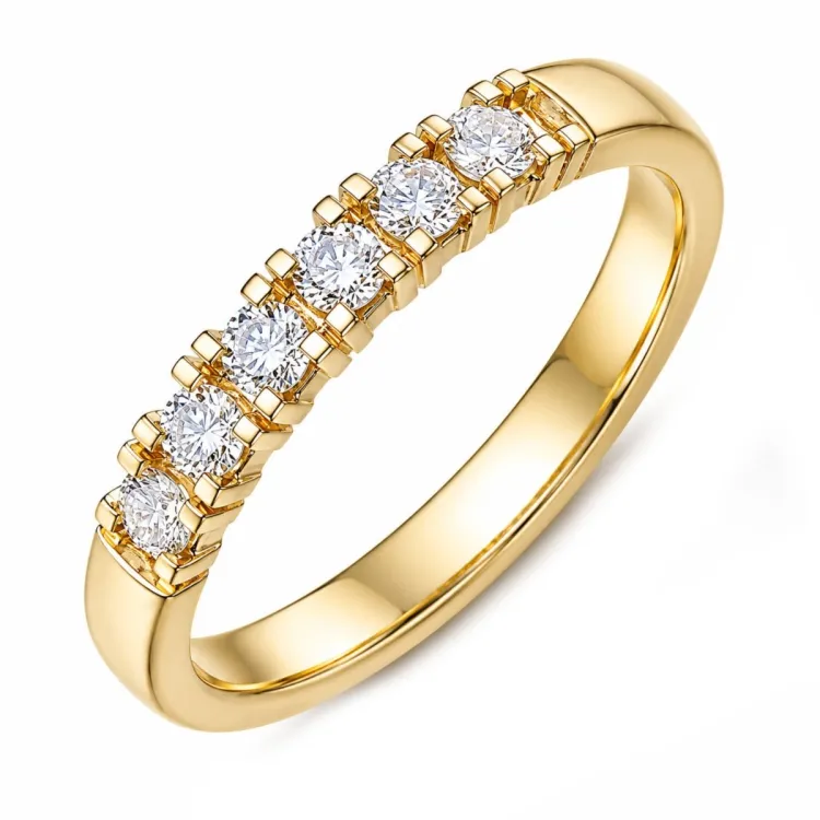 lab grown diamant alliancring i 14  karat guld 0,35 ct