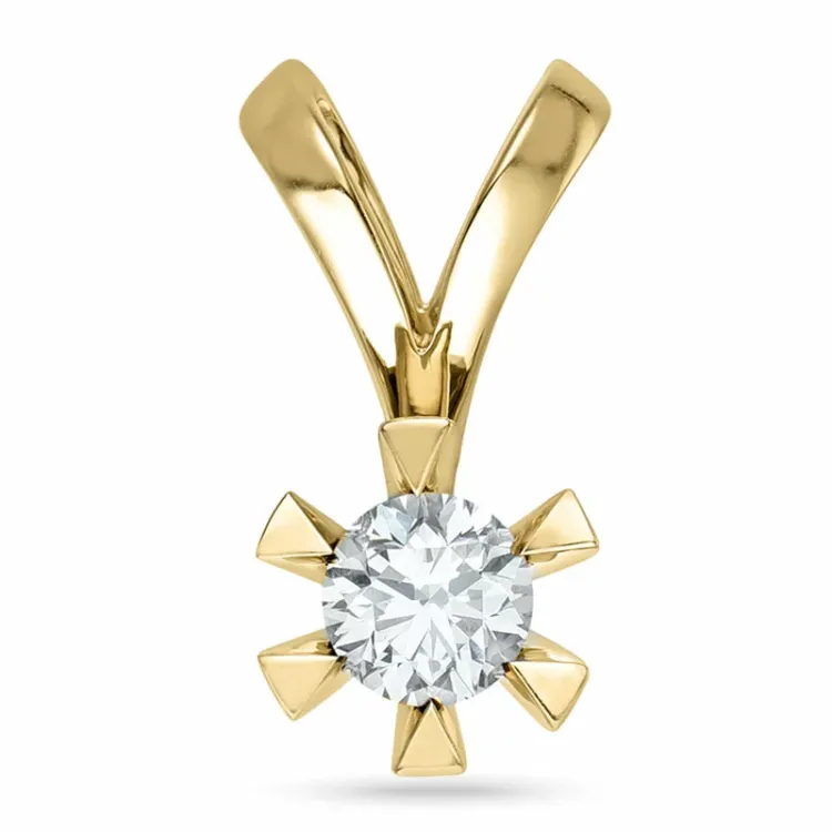 0,50 ct lab grown diamant hängen i 14  carat guld 0,50 ct