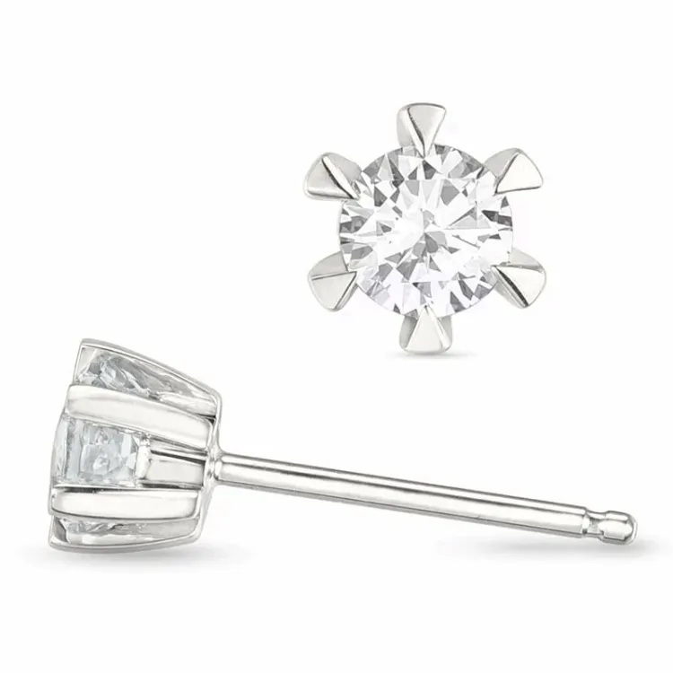 2 x 0,20 ct lab grown diamant solitäreörhängestift i 14 karat vitguld med lab grown diamant 