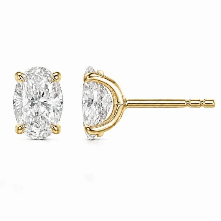 2 x 0,40 ct lab grown diamant solitäreörhängestift i 14 karat guld med lab grown diamant (CVD) 