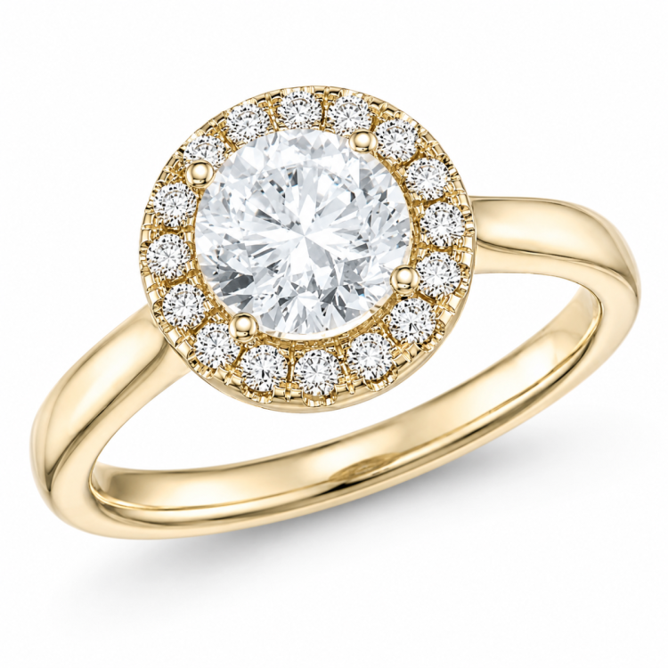 lab grown diamant ring i 14  karat guld 1,0 ct 0,21 ct