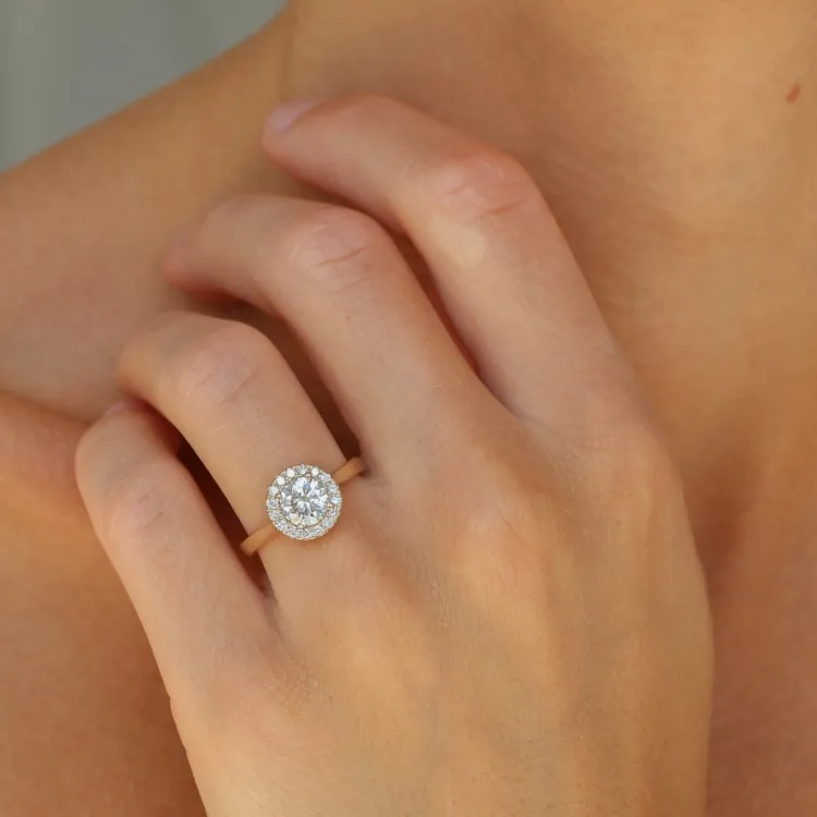 lab grown diamant ring i 14  karat guld 1,0 ct 0,21 ct
