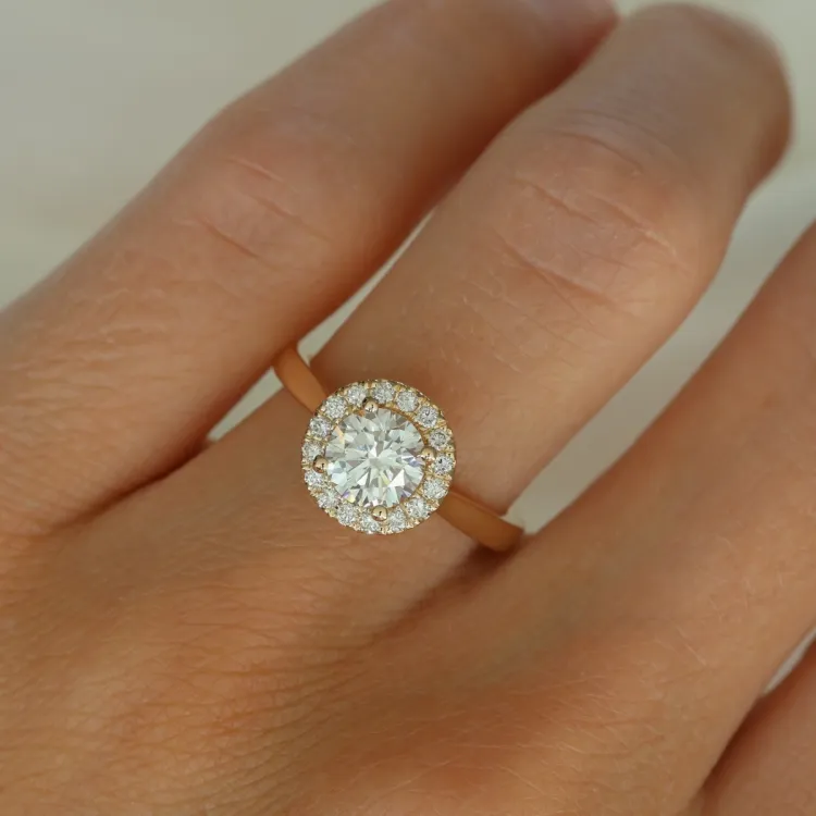 lab grown diamant ring i 14  karat guld 1,0 ct 0,21 ct