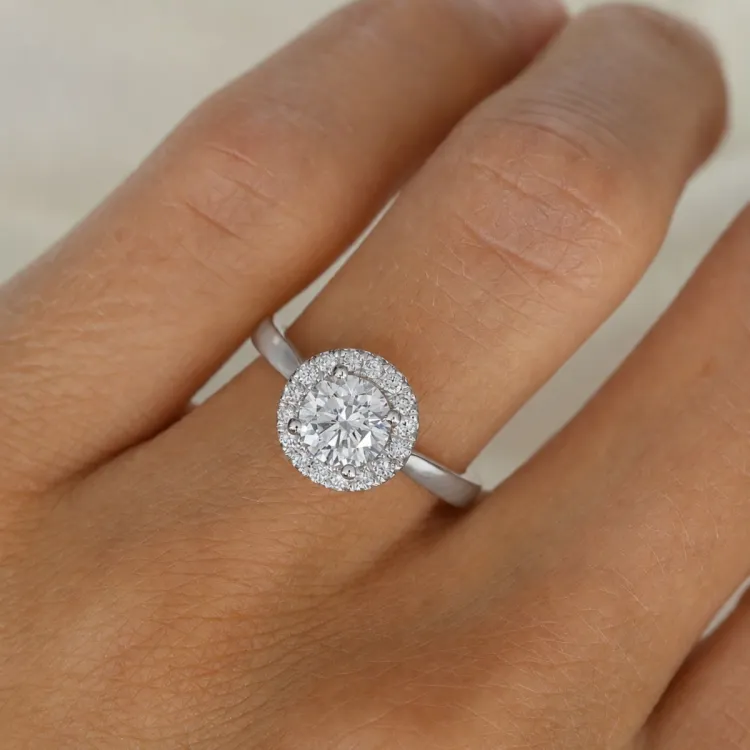 lab grown diamant ring i 14  karat vitguld 1,0 ct 0,21 ct