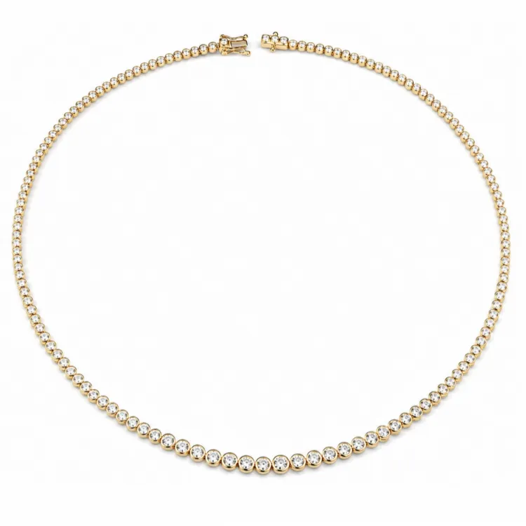 42 cm halsband med hängen i 14 karat guld 5,76 ct