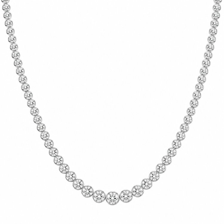 45 cm lab grown diamant halsband i 14  carat vitguld 6,02 ct