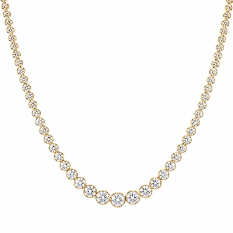 45 cm halsband med hängen i 14 karat guld 6,02 ct