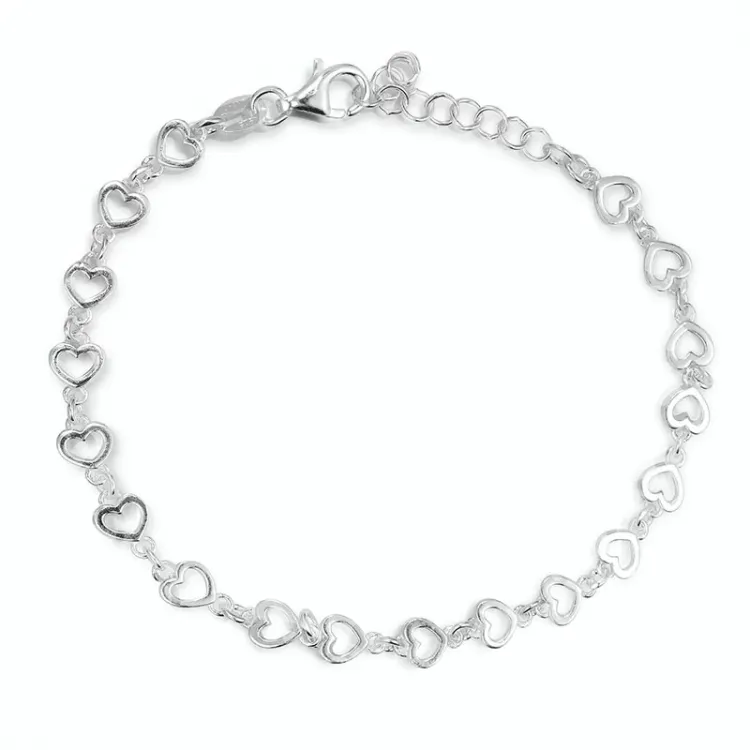 hjärta armband i silver med hjärthängen i silver