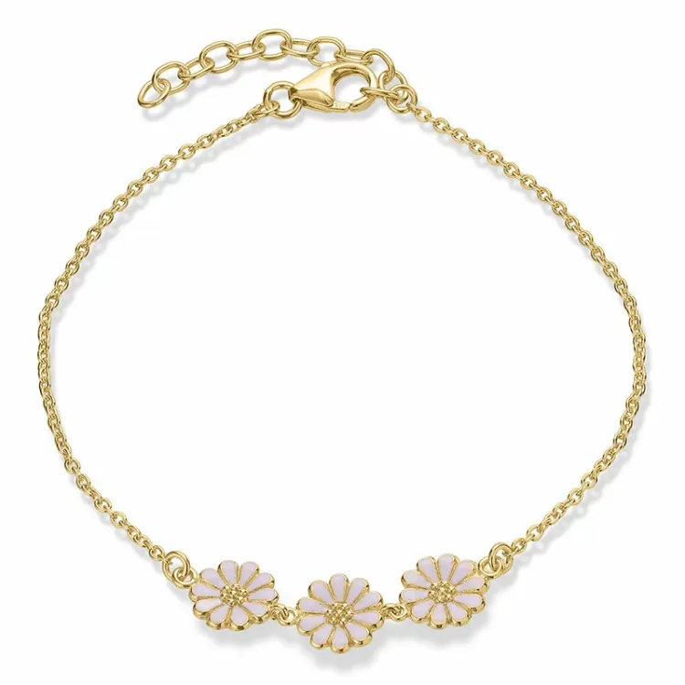 prästkrage lila armband i förgyllt silver - Maggie