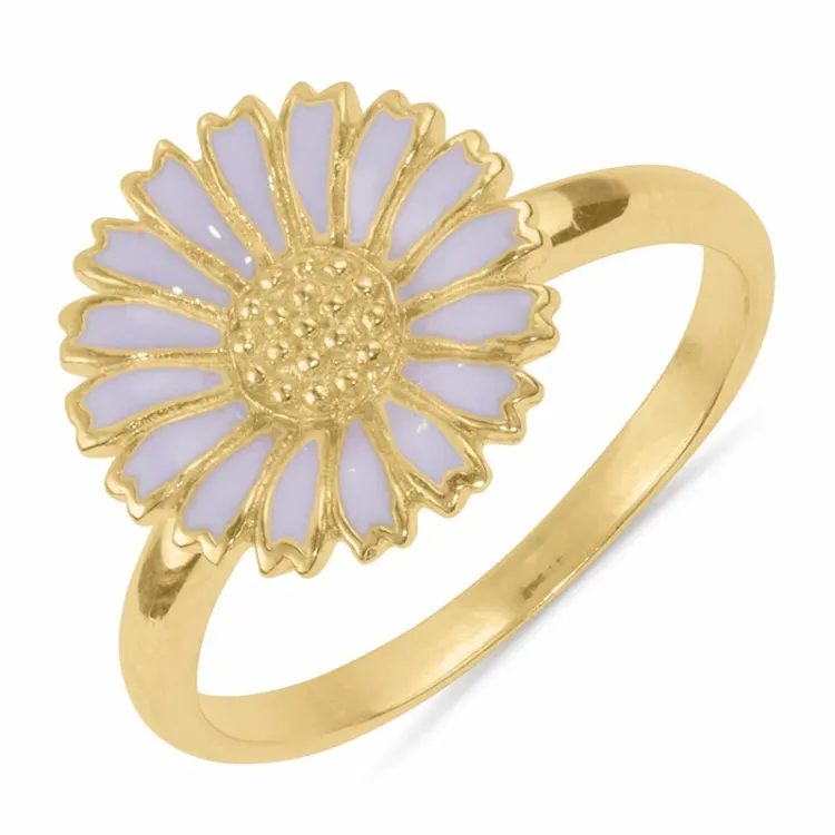 12 mm prästkrage lila ring i förgyllt silver - Marie