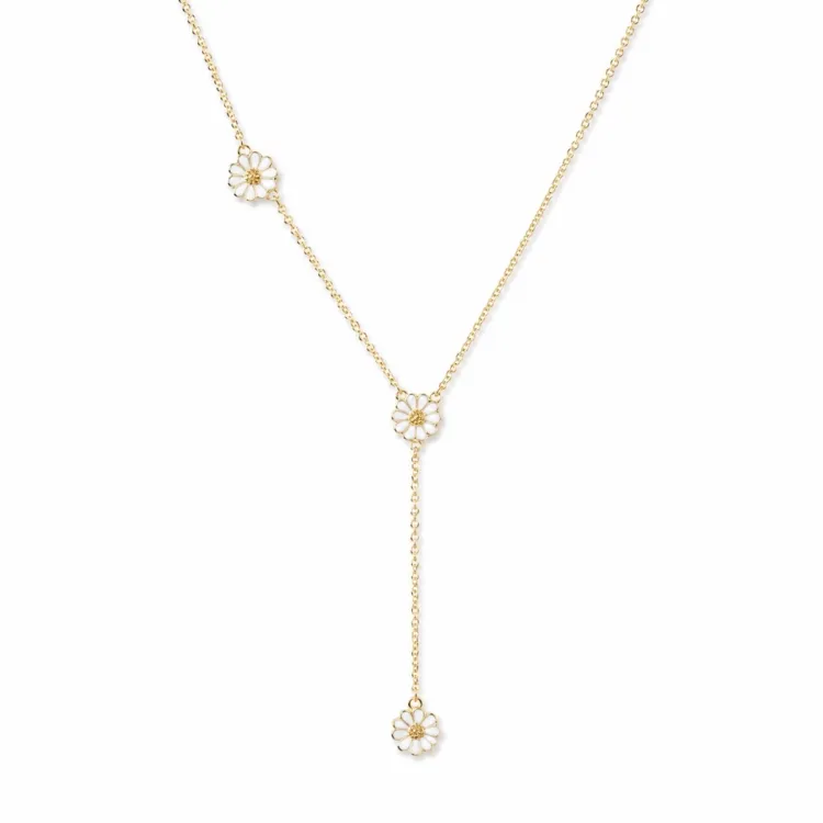 prästkrage Y-halsband i förgyllt silver - Maggie