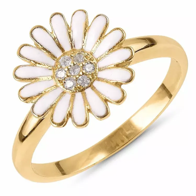 11 mm prästkrage ring i förgyllt silver - Matilda
