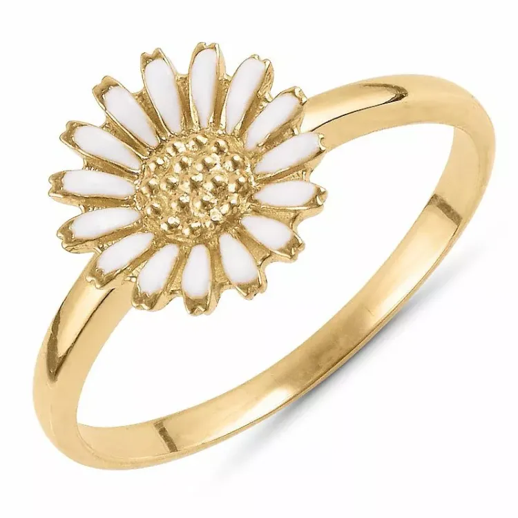 10 mm prästkrage ring i förgyllt silver