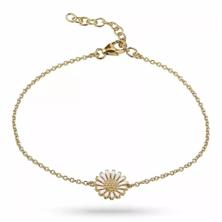 10 mm ankerarmband i förgyllt silver med prästkrage hanger i förgyllt silver
