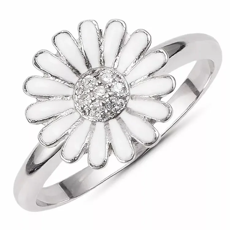11 mm prästkrage zirkon ring i silver - Matilda
