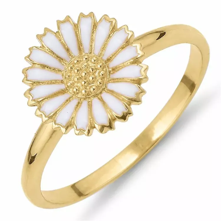12 mm prästkrage ring i förgyllt silver - Marie