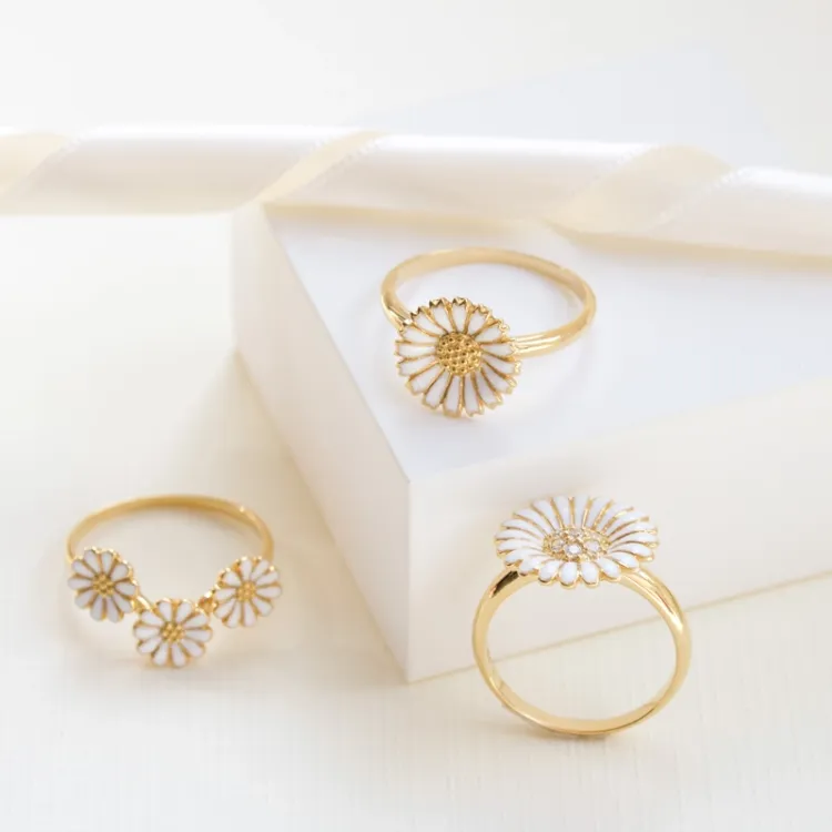 12 mm prästkrage ring i förgyllt silver - Marie