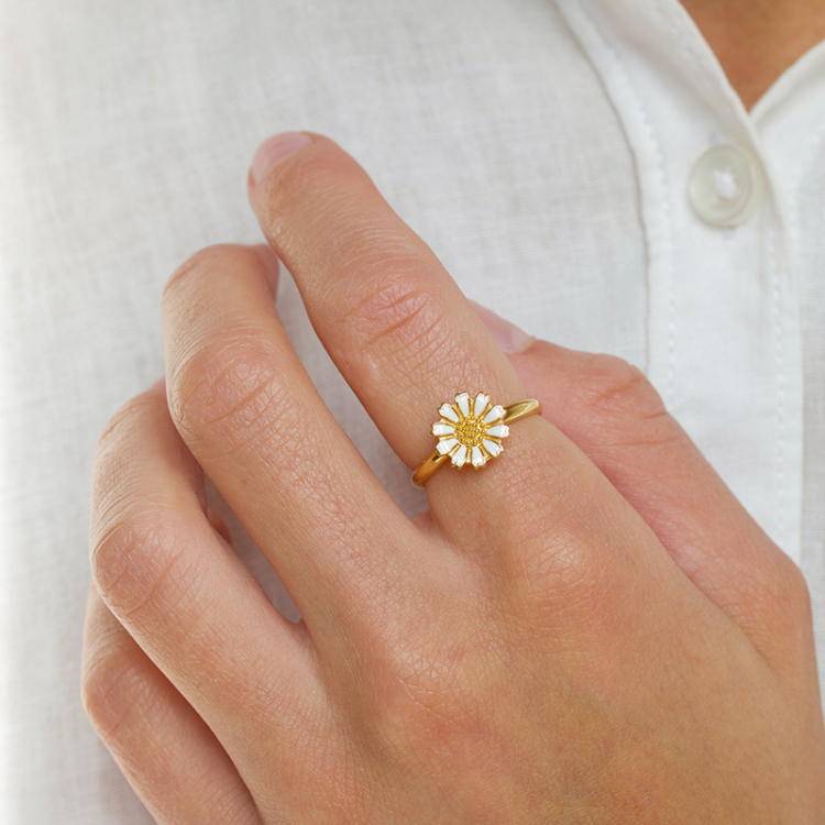 10 mm prästkrage ring i förgyllt silver