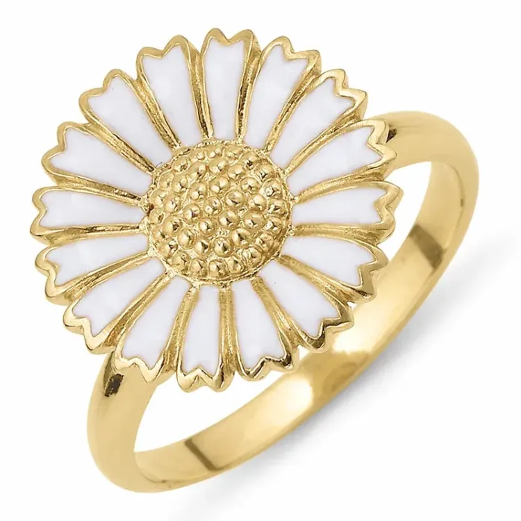 15 mm prästkrage ring i förgyllt silver - Marie