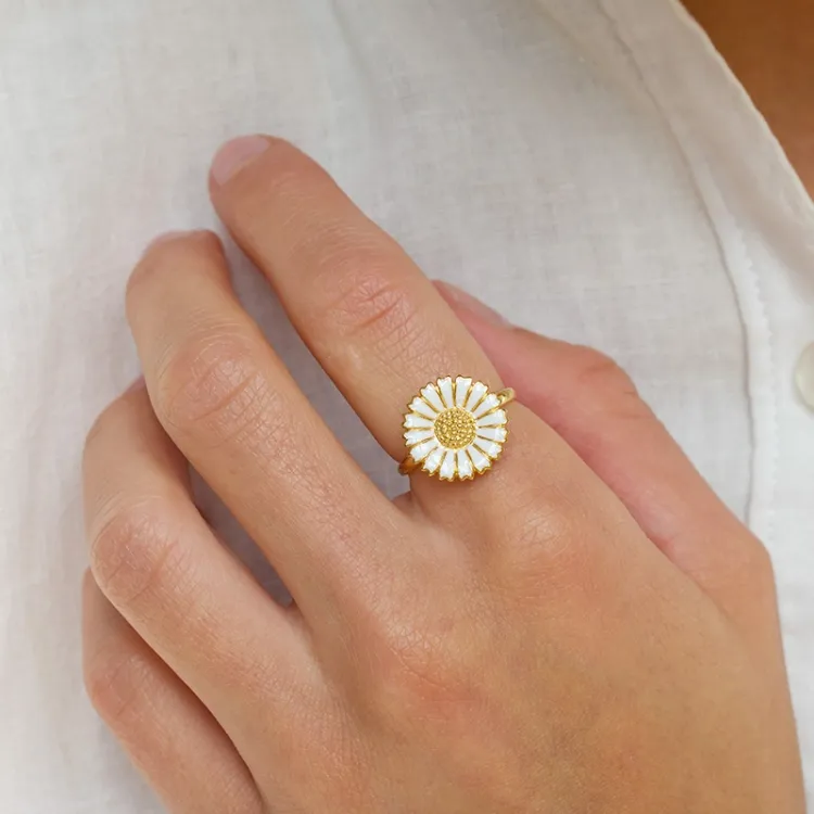 15 mm prästkrage ring i förgyllt silver - Marie