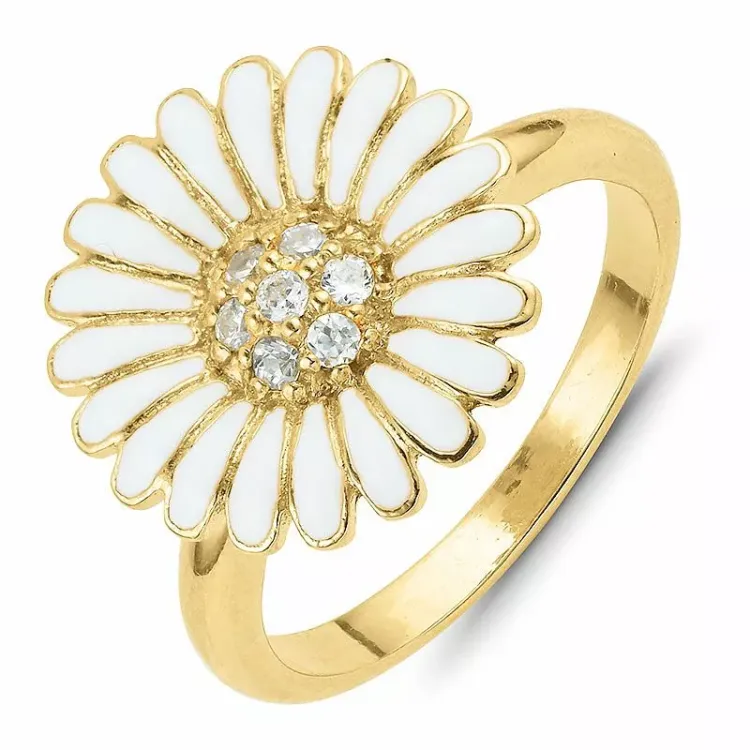 14 mm prästkrage ring i förgyllt silver - Matilda