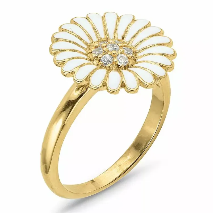 14 mm prästkrage ring i förgyllt silver - Matilda