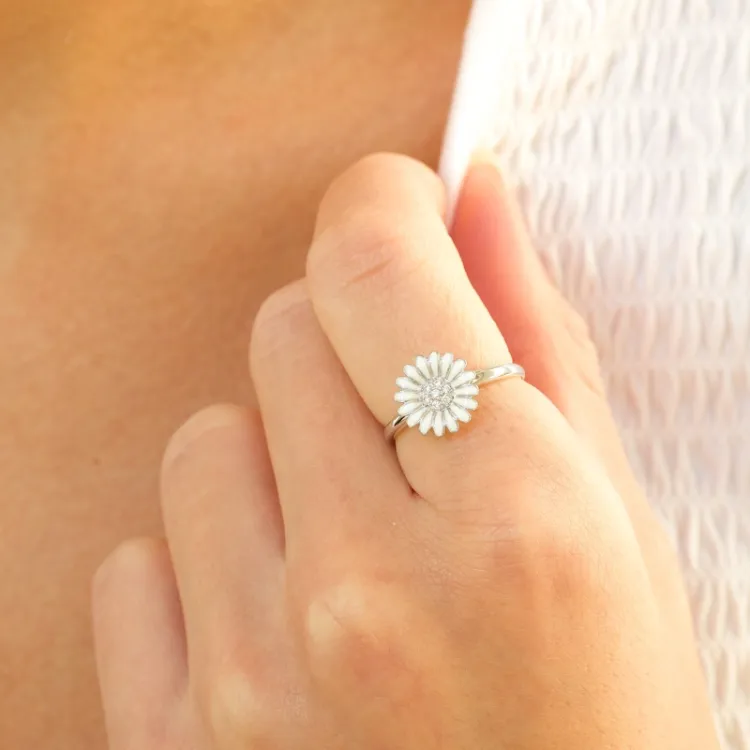 11 mm prästkrage zirkon ring i silver - Matilda