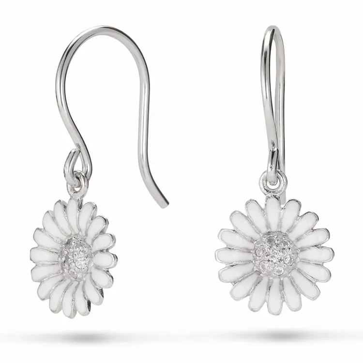 10 mm prästkrage örhängen i rhodinerat silver - Matilda
