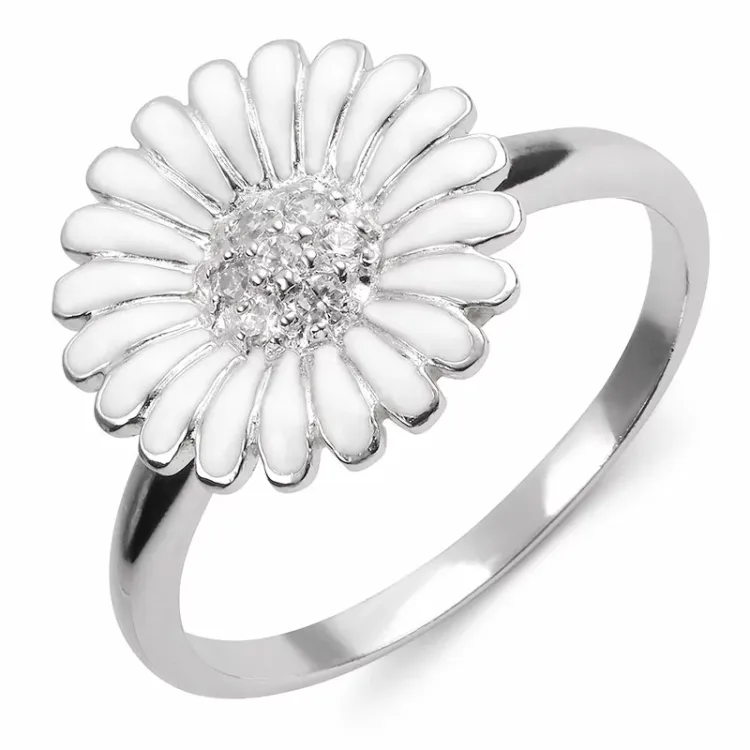 15 mm prästkrage ring i rhodinerat silver - Matilda