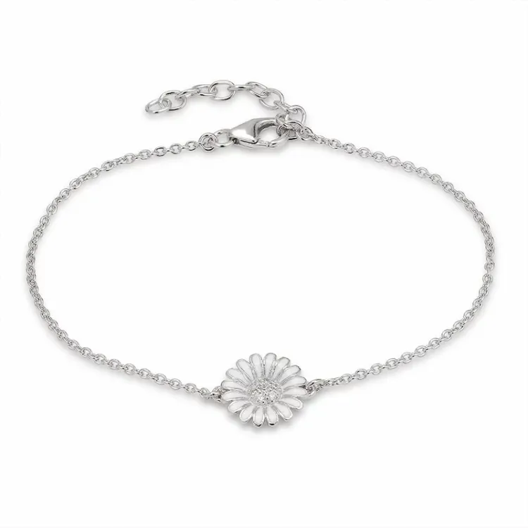 10 mm prästkrage ankerarmband i rhodinerat silver med prästkrage hanger i silver - Matilda