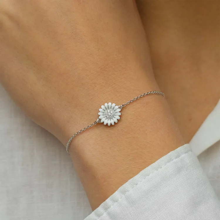 10 mm prästkrage ankerarmband i rhodinerat silver med prästkrage hanger i silver - Matilda