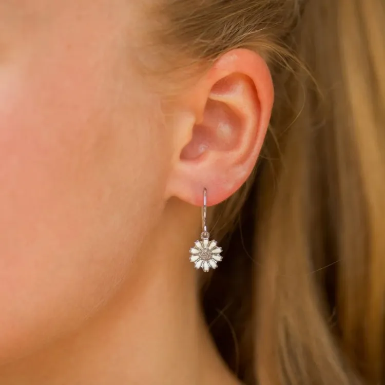10 mm prästkrage örhängen i rhodinerat silver