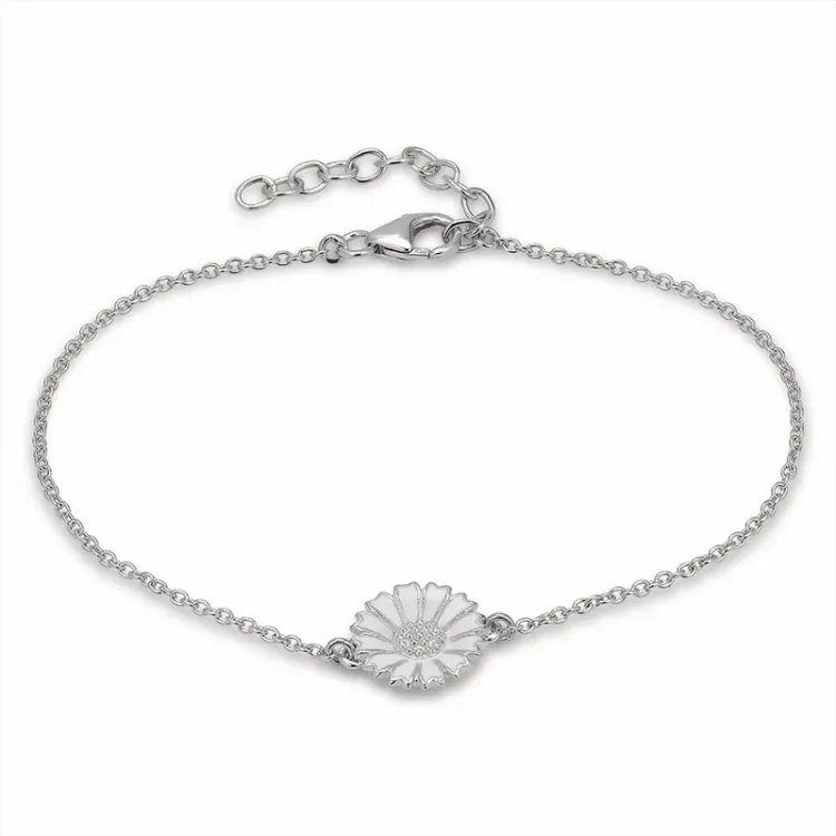 12 mm prästkrage ankerarmband i rhodinerat silver - Marie