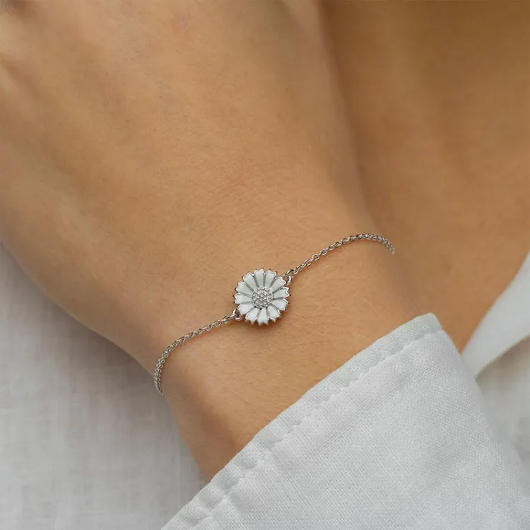 12 mm prästkrage ankerarmband i rhodinerat silver - Marie