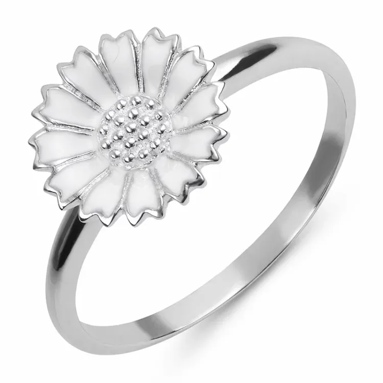 12 mm prästkrage ring i rhodinerat silver - Marie