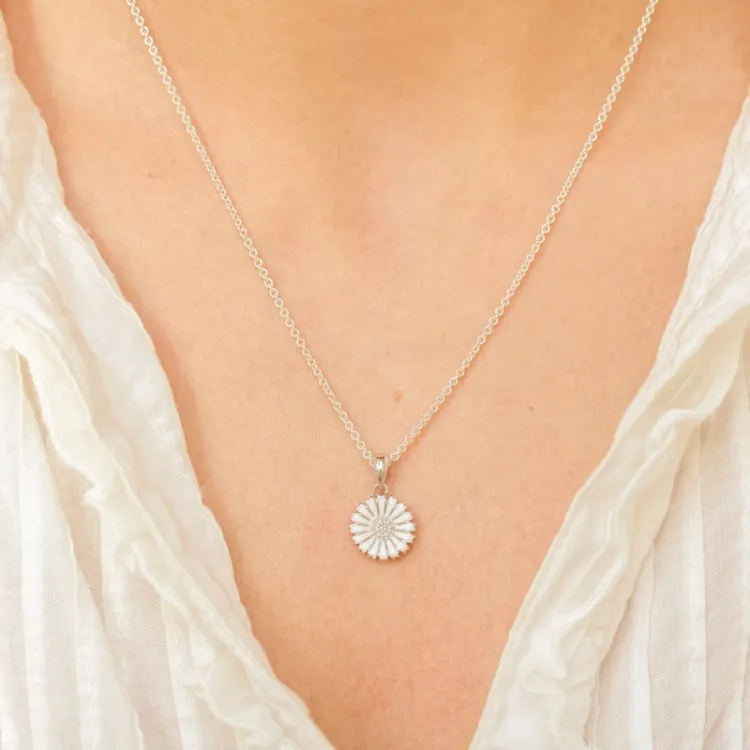 10 mm prästkrage hängen i rhodinerat silver - Marie