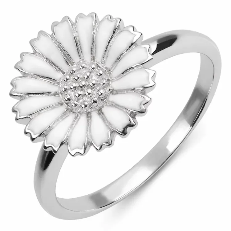 12 mm prästkrage ring i rhodinerat silver - Marie