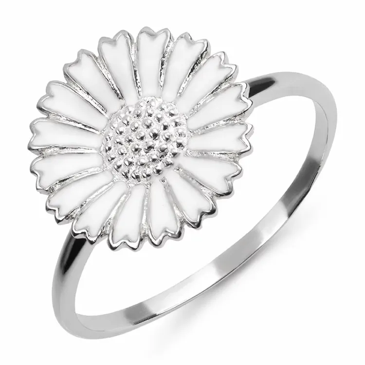 15 mm prästkrage ring i rhodinerat silver - Marie
