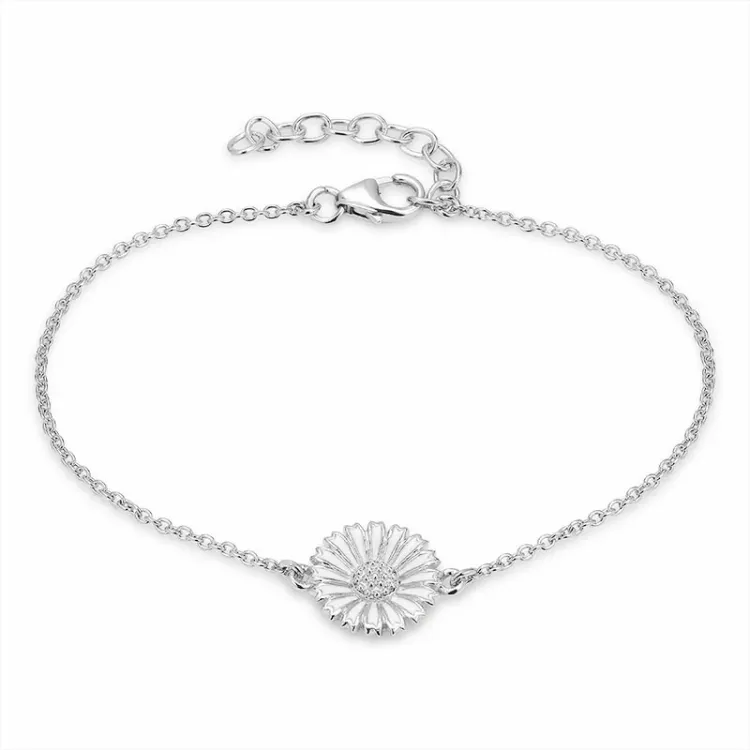 12 mm prästkrage ankerarmband i rhodinerat silver med hängen i rhodinerat silver - Marie