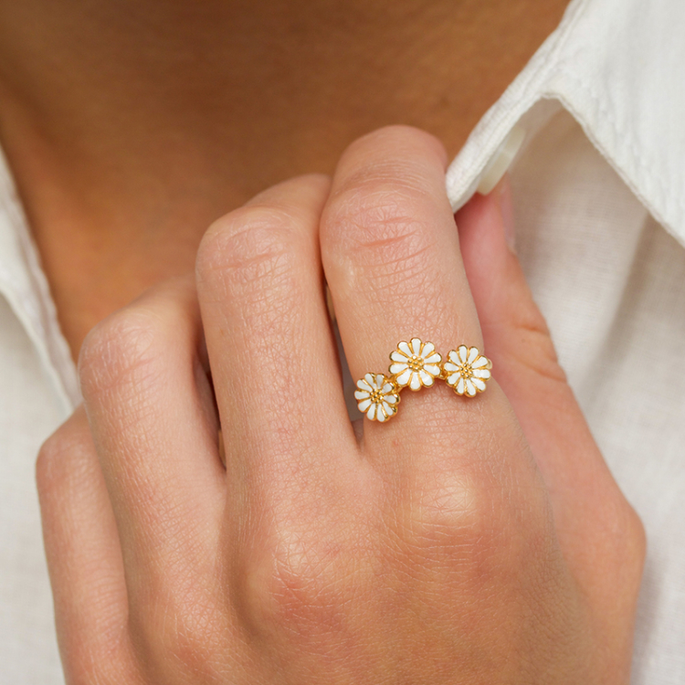 7 mm prästkrage ring i förgyllt silver - Maggie