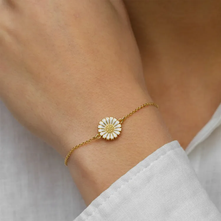 12 mm prästkrage armband i förgyllt silver med prästkrage hanger i förgylld - Marie