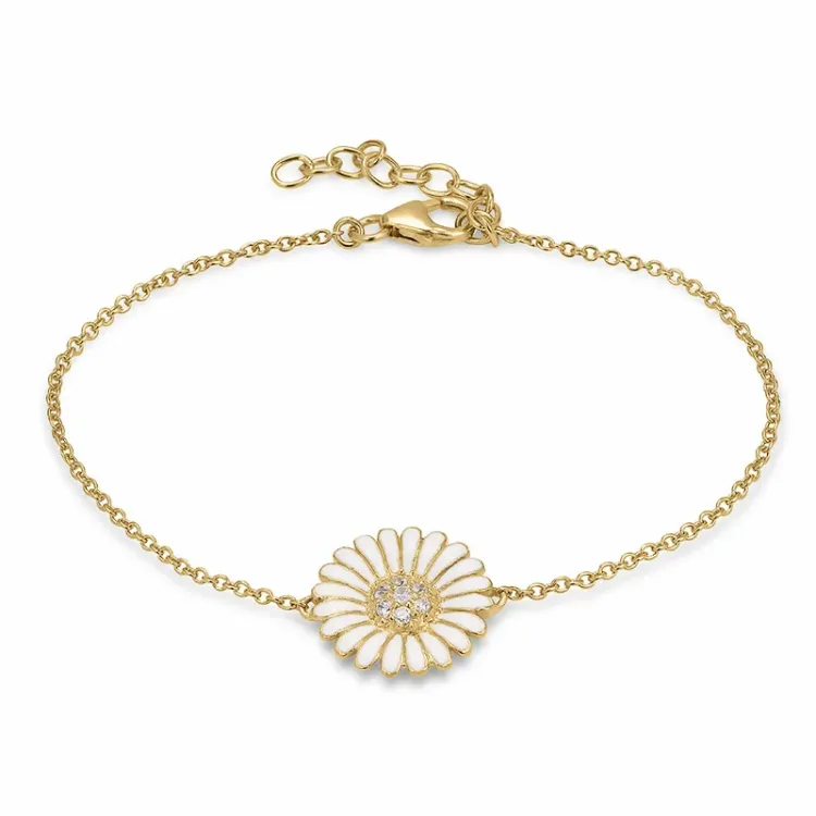 14 mm prästkrage zirkon armband i förgyllt silver - Matilda