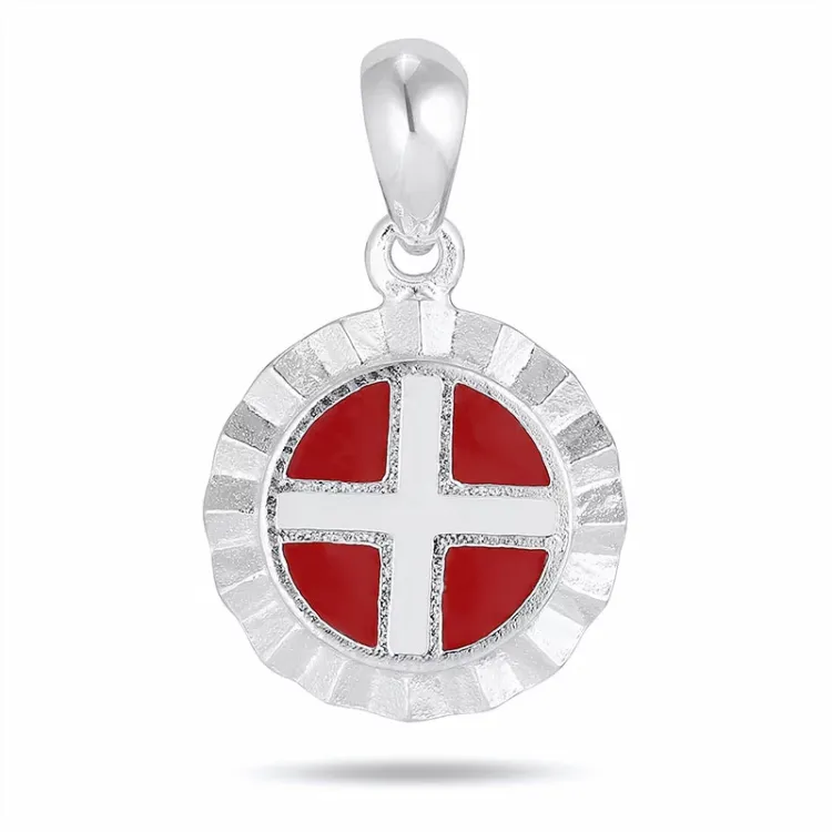 runt Dannebrog hängen i silver