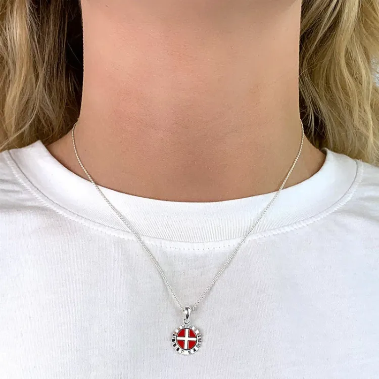 runt Dannebrog hängen i silver